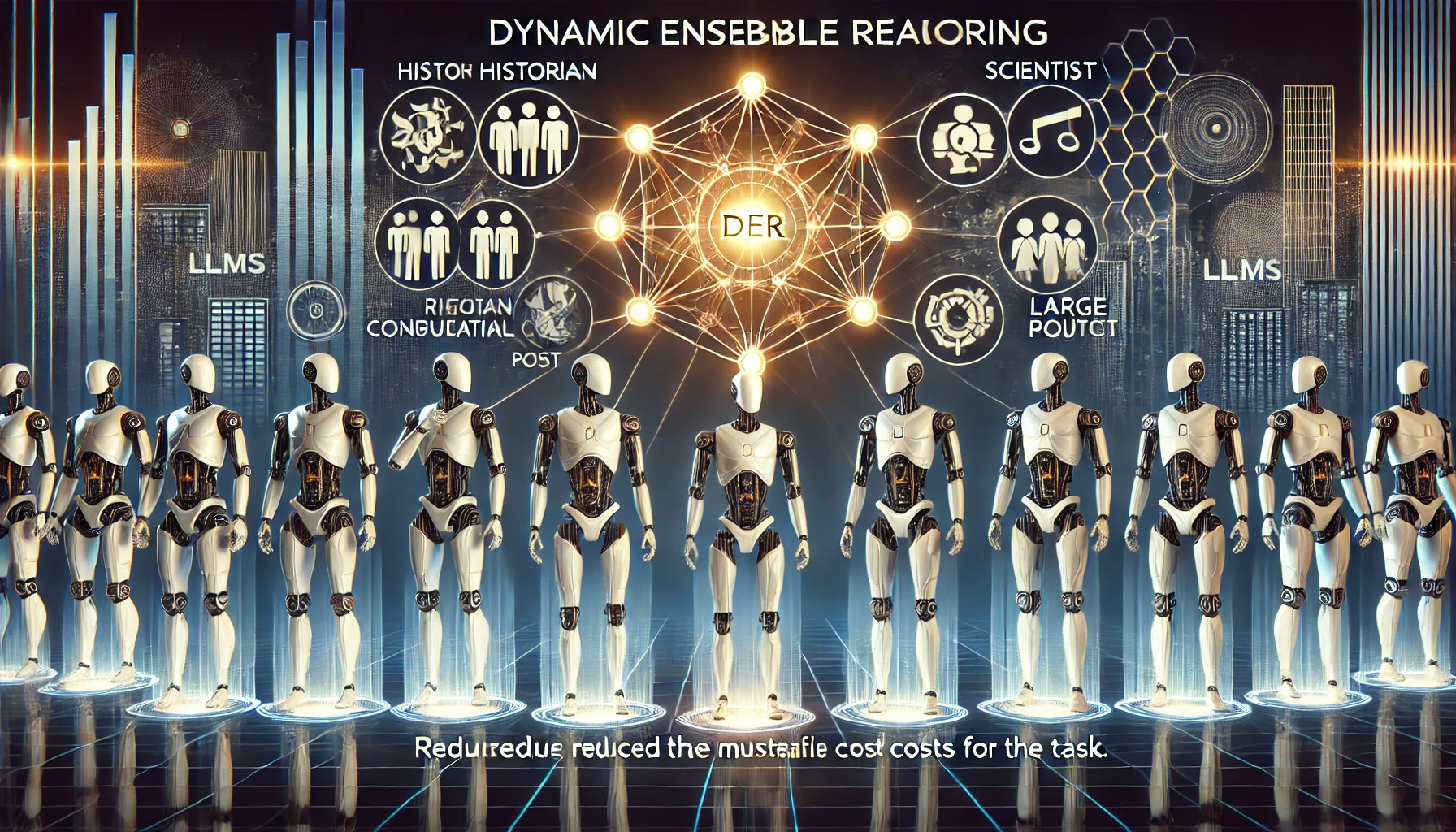 Dynamic Ensemble Reasoning (DER), visto como un grupo de robots humanoides independientes